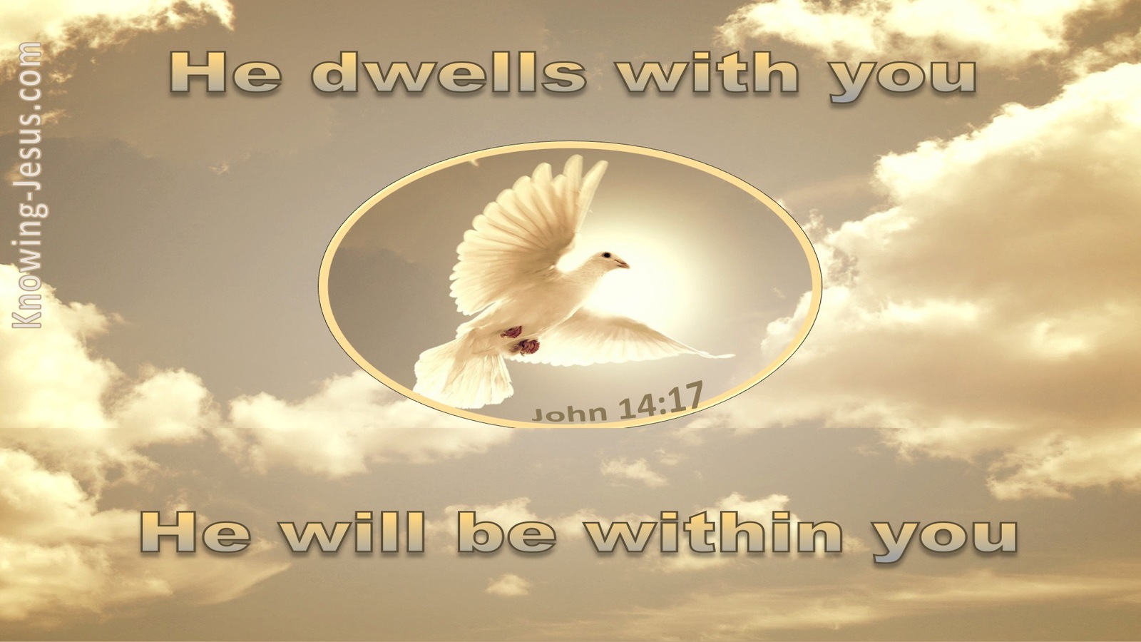 John 14:17 He Will Be In You (beige)